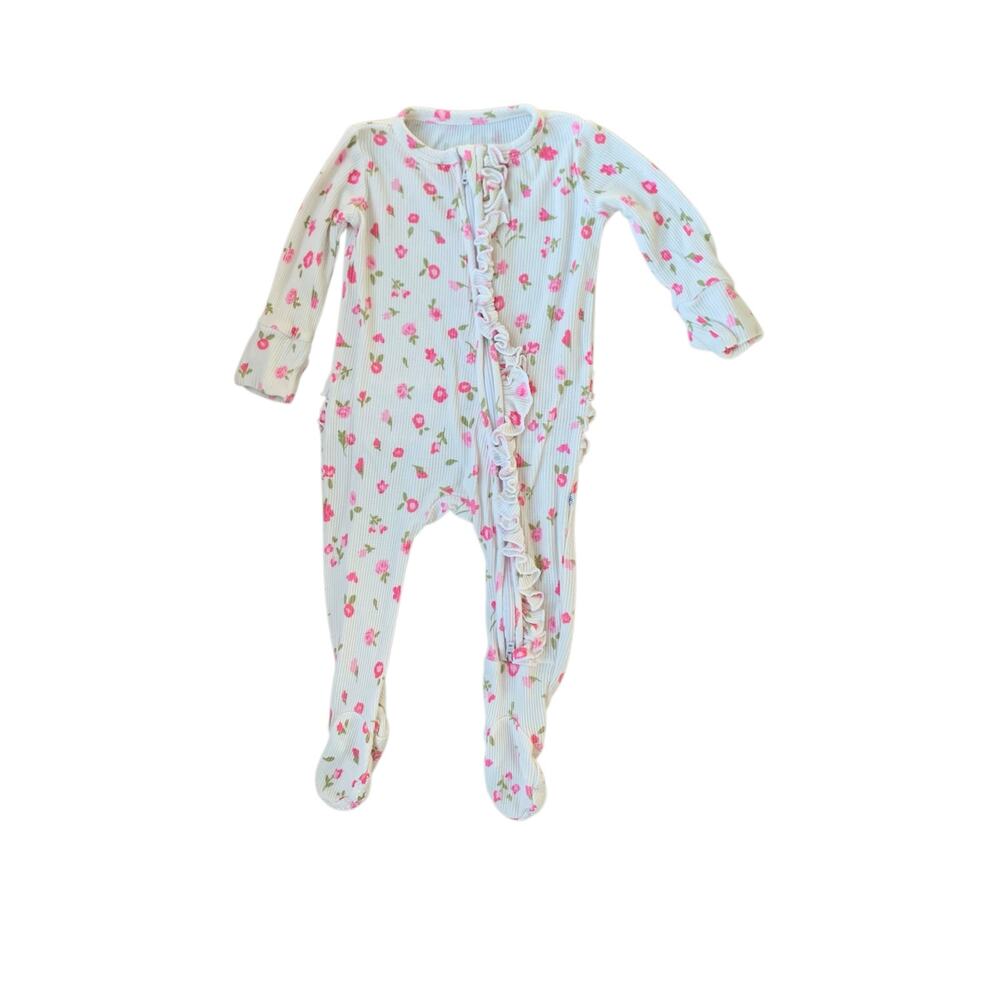 Caden Lane Flower Waffle Knit Ruffle Zippie